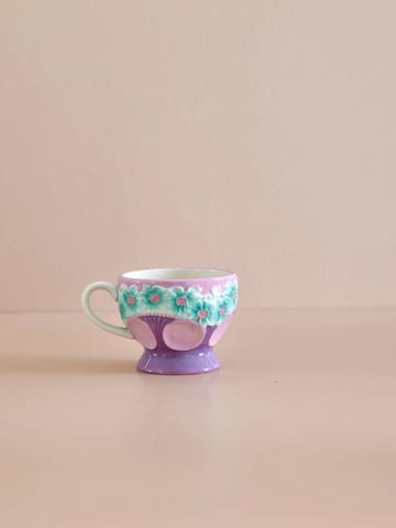Mug en céramique Rice Embossed Flower 30 cl - Lavender - RICE