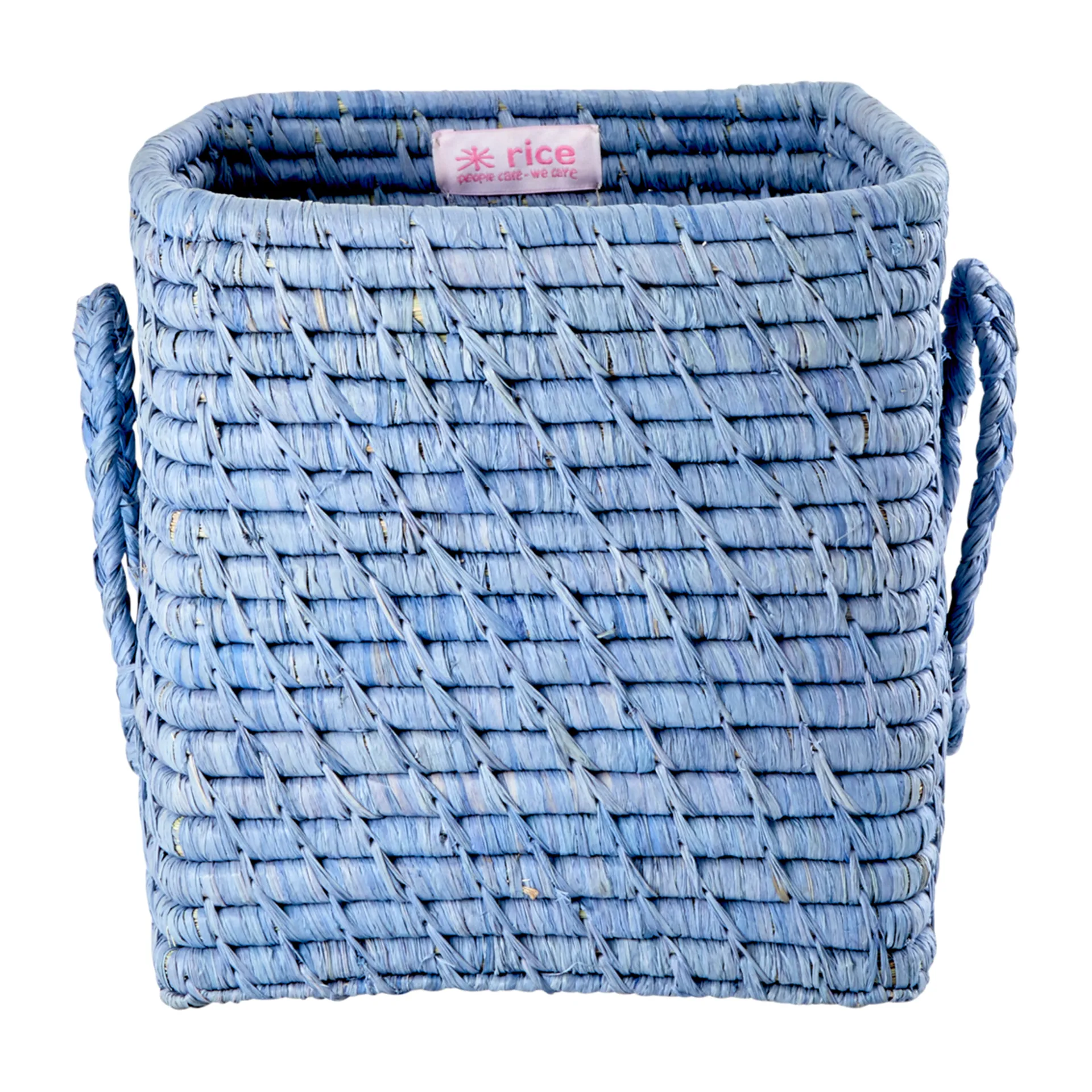 Panier avec poignée en raphia Rice 20x20 cm, Blue RICE