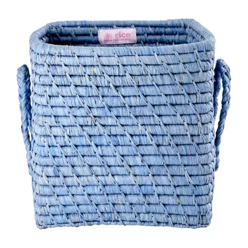 Panier avec poignée en raphia Rice 20x20 cm - Blue - RICE