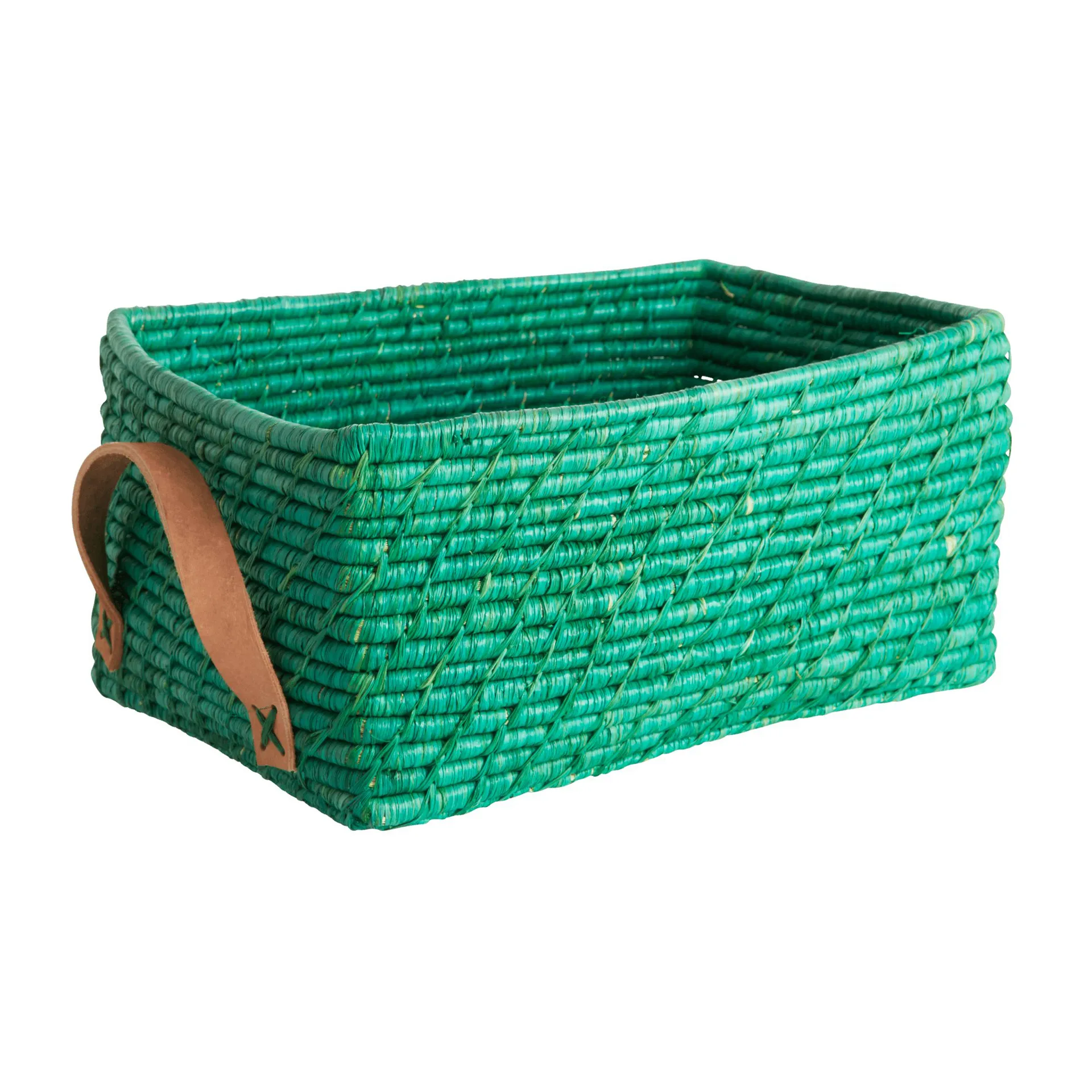 Panier de rangement en raphia Rice 24x34 cm, Vert RICE