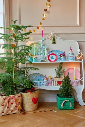 Panier de rangement en raphia Rice 24x34 cm - Vert - RICE