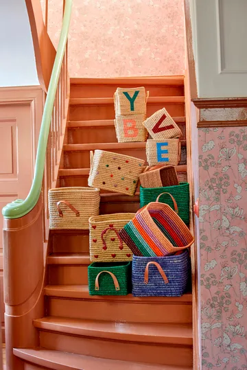 Panier de rangement en raphia Rice 24x34 cm - Vert - RICE