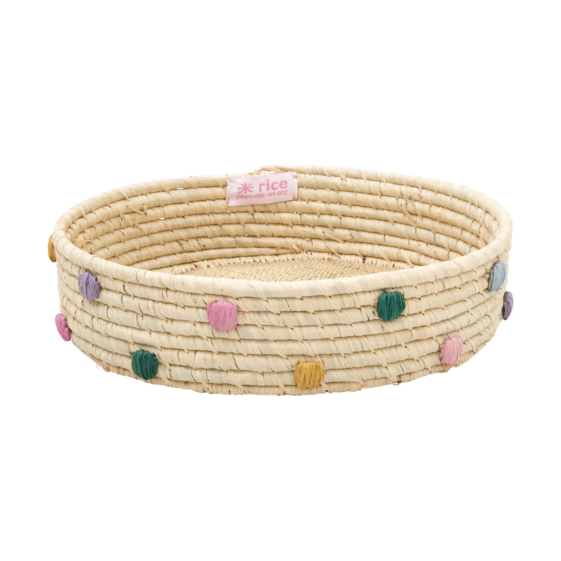 Panier de rangement en raphia Rice bas Ø25 cm, Natural RICE