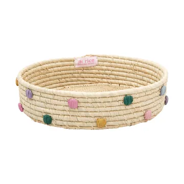 Panier de rangement en raphia Rice bas Ø25 cm - Natural - RICE