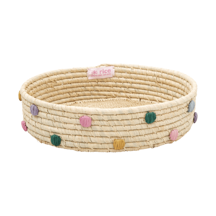 Panier de rangement en raphia Rice bas Ø25 cm, Natural RICE