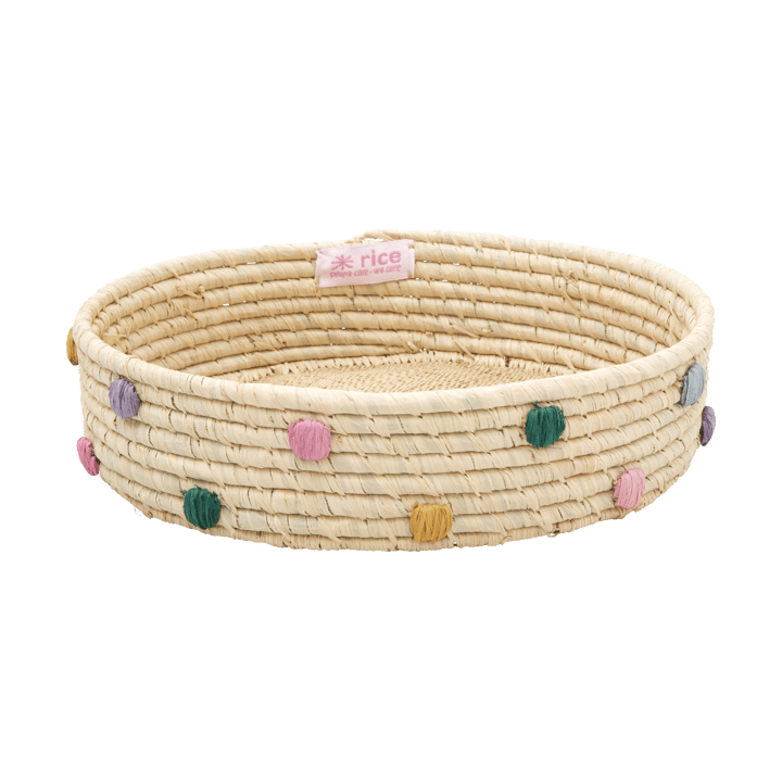 Panier de rangement en raphia Rice bas Ø25 cm - Natural - RICE