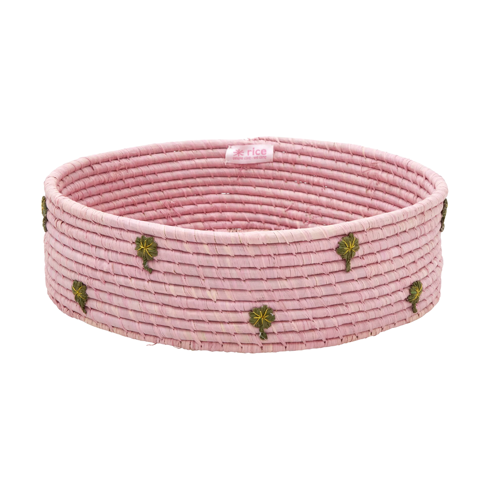 Panier de rangement en raphia Rice bas Ø35 cm, Pink RICE