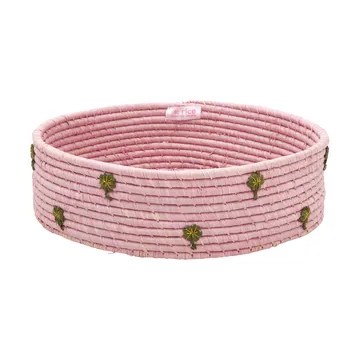 Panier de rangement en raphia Rice bas Ø35 cm - Pink - RICE