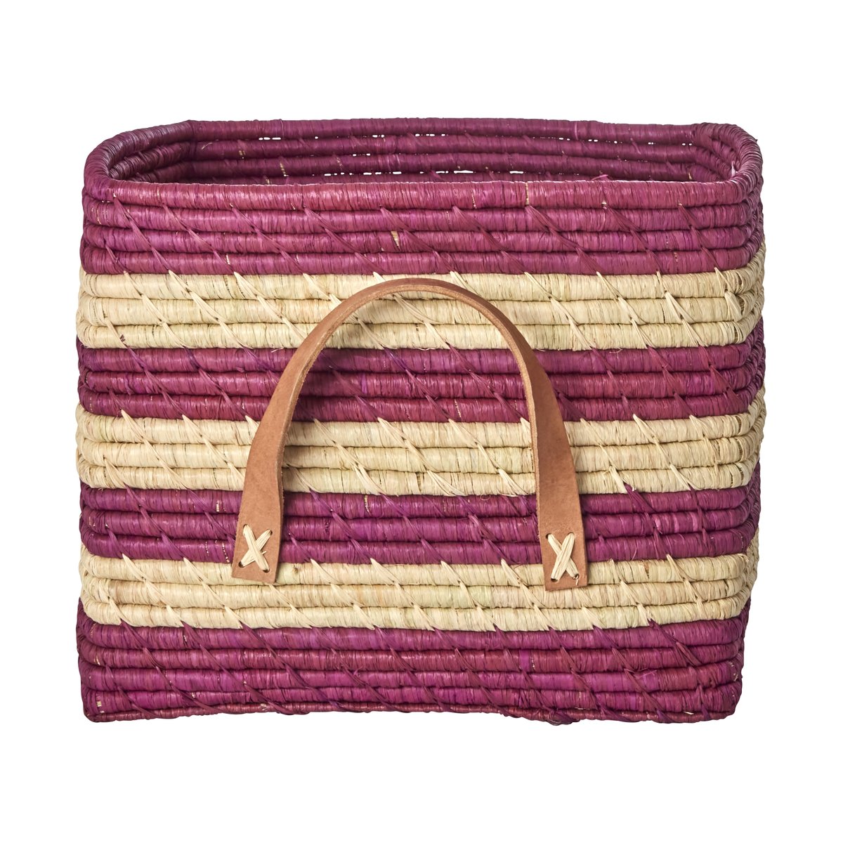 RICE Panier de rangement Rice raffia Aubergine | Design Scandinave | Paniers de rangement | Beige
