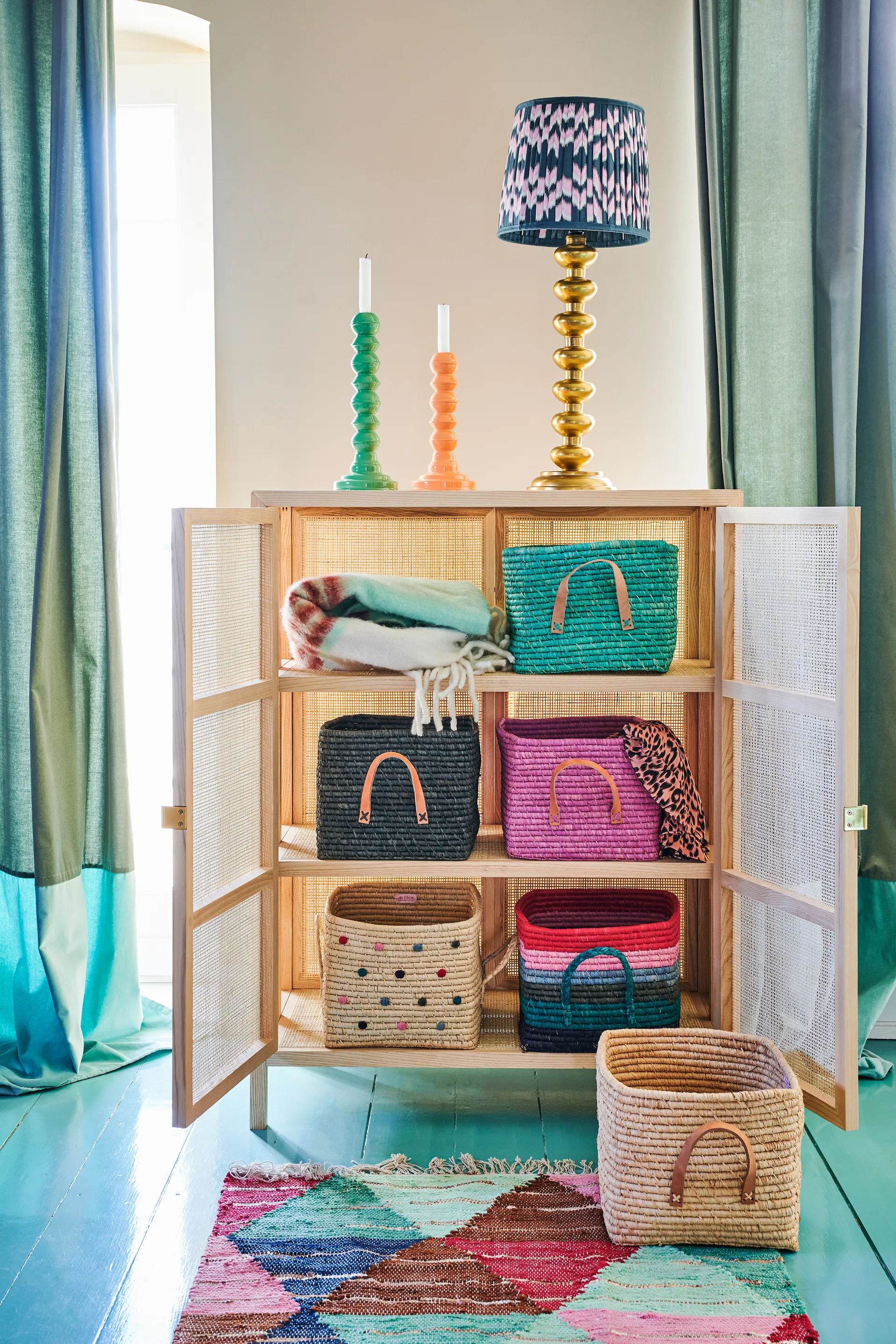 Panier de rangement Rice raffia, Nature RICE