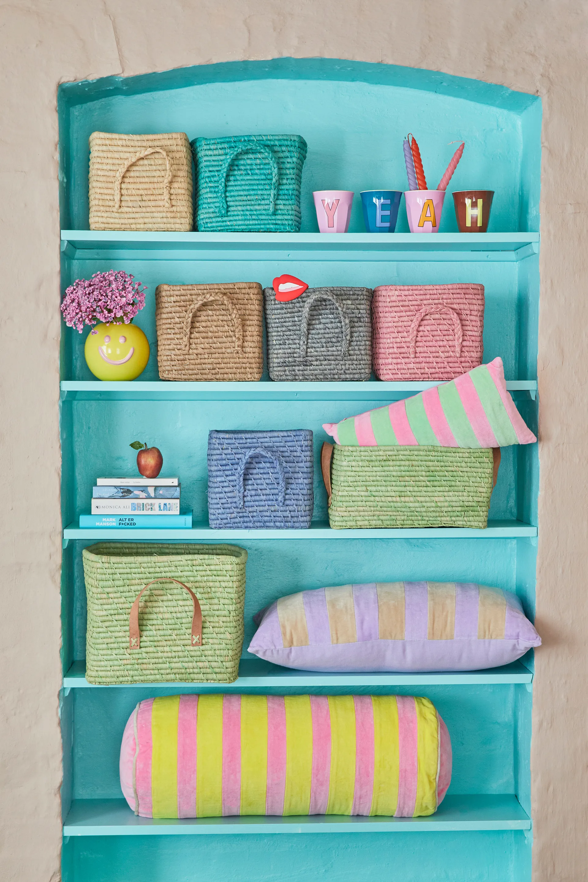 Panier de rangement Rice raffia, Soft green RICE