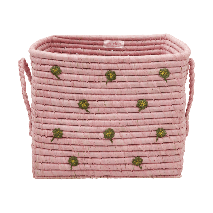 Panier en raphia avec poignée Rice 30x30 cm - Pink - RICE