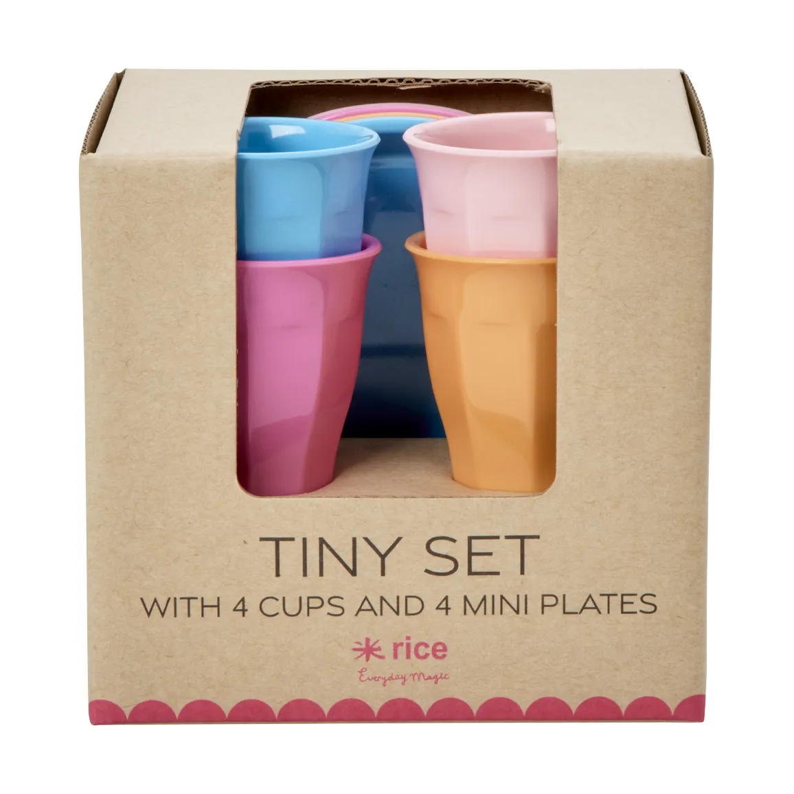 Lot De 4 Tasses à Expresso Afibel - Design Rayé Multicolore, Céramique, Neuves