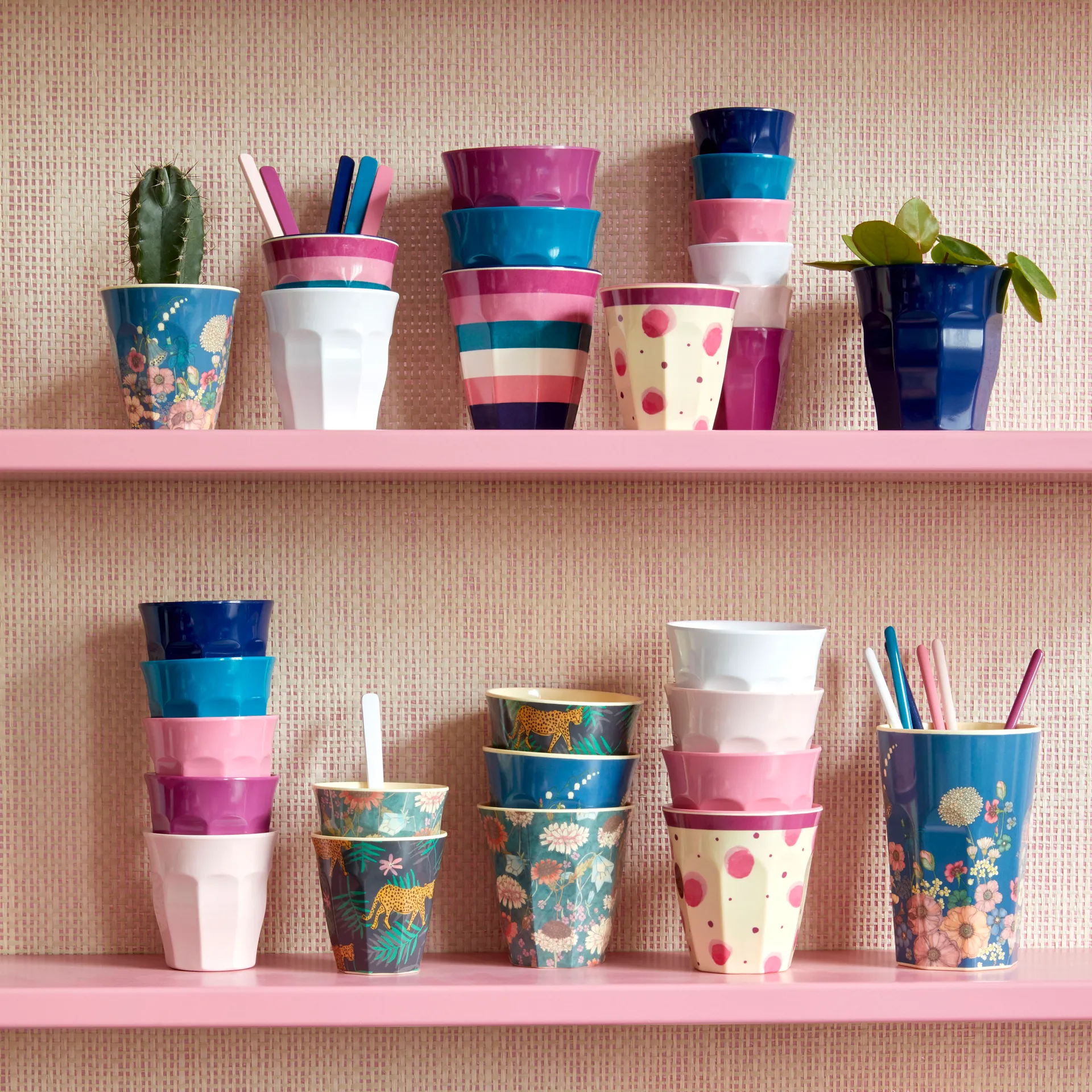 Tasse en mélamine Rice medium, Leopard and leaves RICE