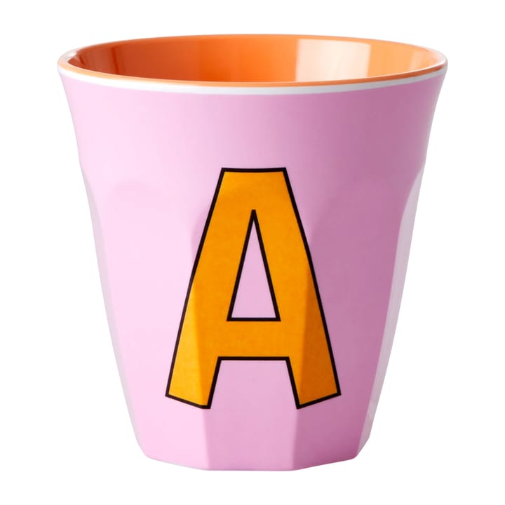 Tasse en mélamine Rice medium lettre A 30 cl - Pink - RICE