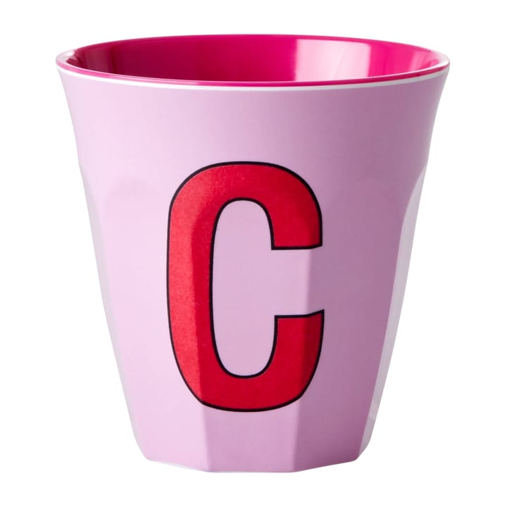 Tasse en mélamine Rice medium lettre C 30 cl - Pink - RICE