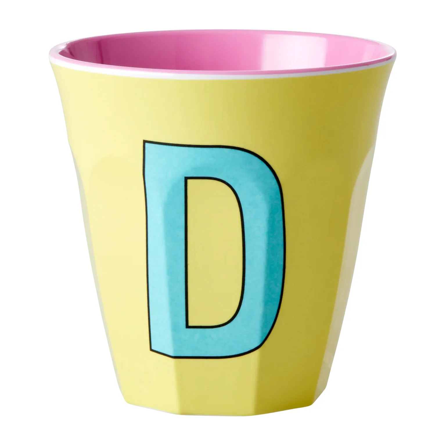 Tasse en mélamine Rice medium lettre D 30 cl, Yellow RICE