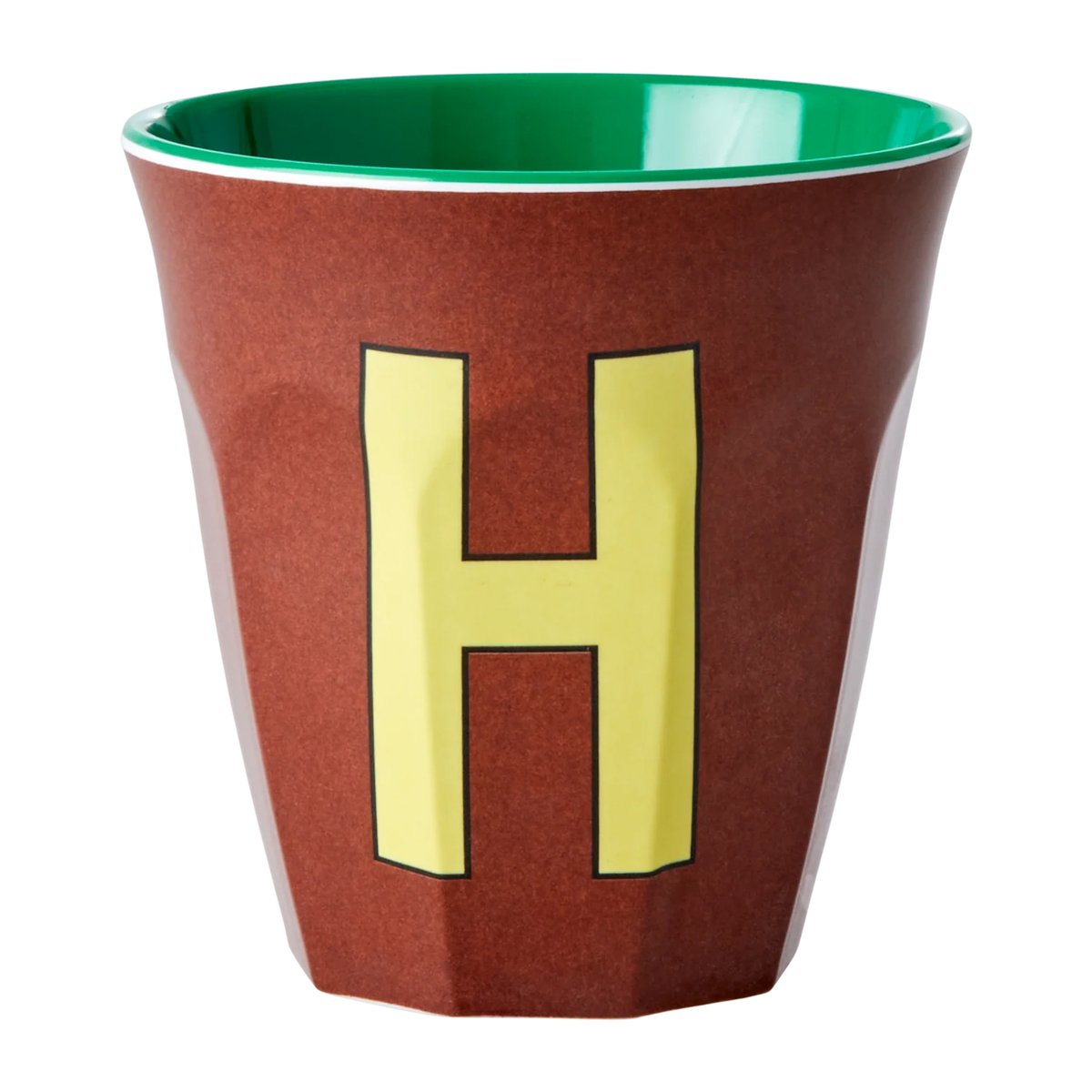 RICE Tasse en mélamine Rice medium lettre H 30 cl Brown