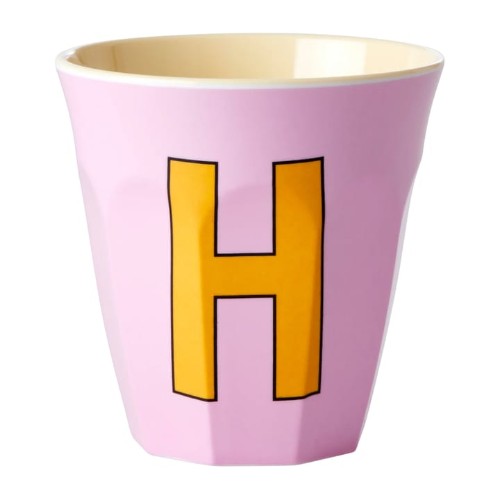 Tasse en mélamine Rice medium lettre H 30 cl - Pink - RICE