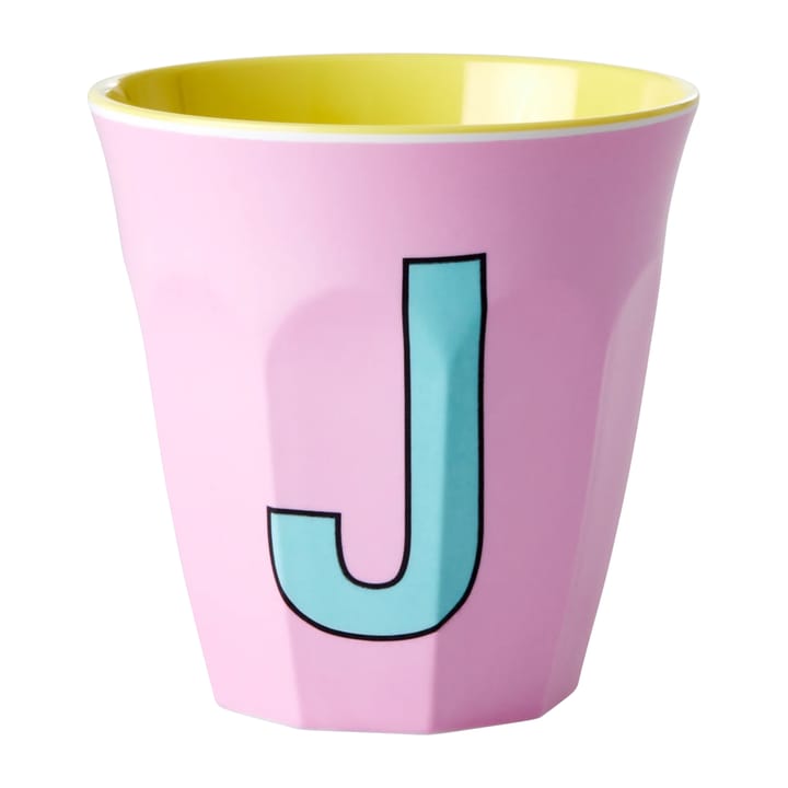 Tasse en mélamine Rice medium lettre J 30 cl - Pink - RICE