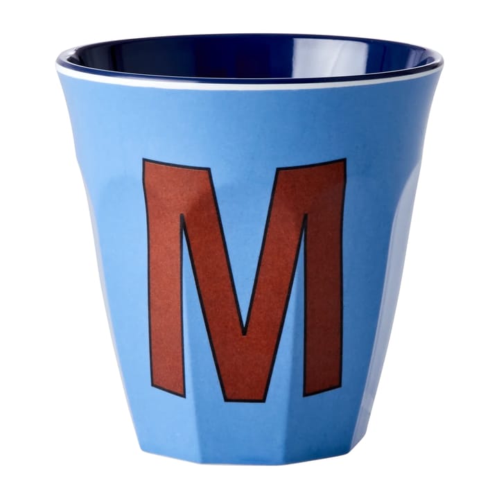 Tasse en mélamine Rice medium lettre M 30 cl - New dusty blue - RICE