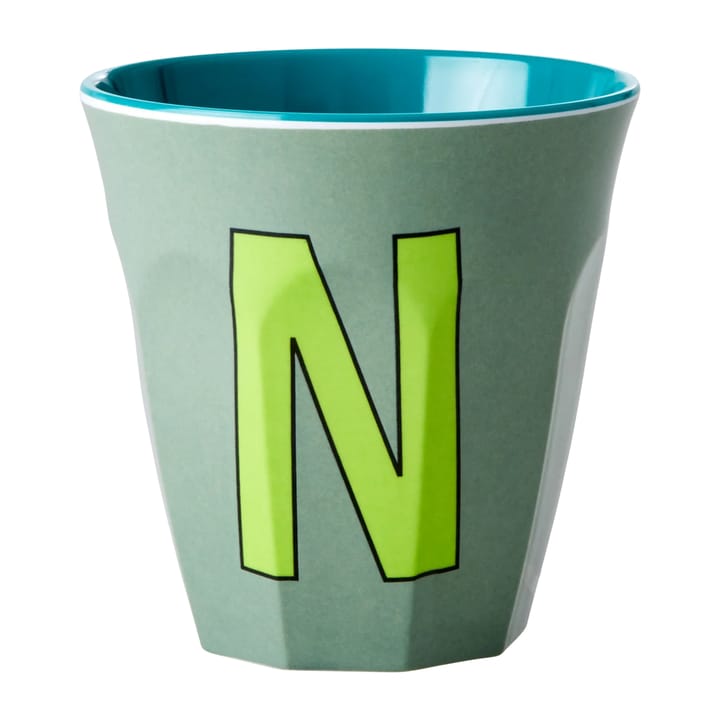 Tasse en mélamine Rice medium lettre N 30 cl - Khaki - RICE