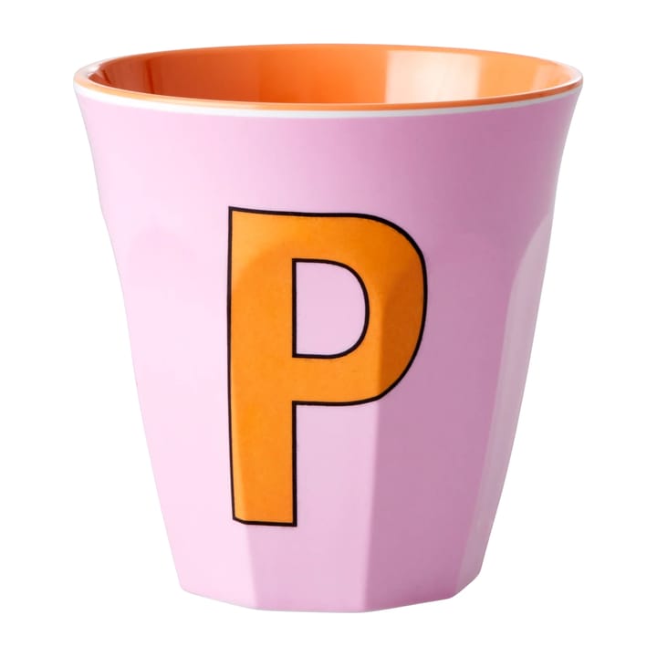 Tasse en mélamine Rice medium lettre P 30 cl - Pink - RICE