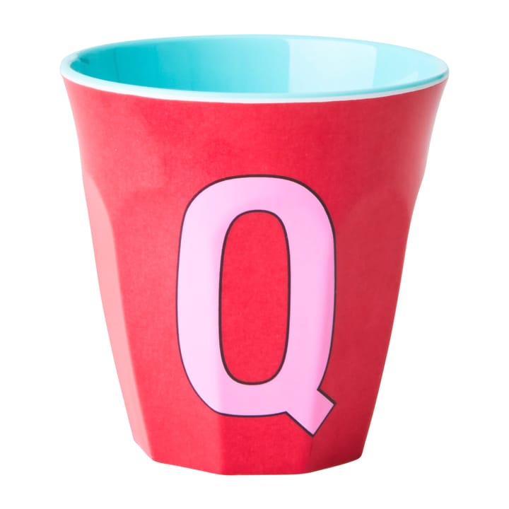 Tasse en mélamine Rice medium lettre Q 30 cl - Pink - RICE