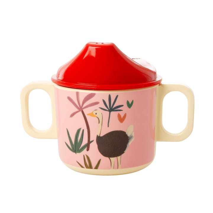 Tasse pour enfant avec deux poignées Rice Jungle animals, Rouge-Rose RICE