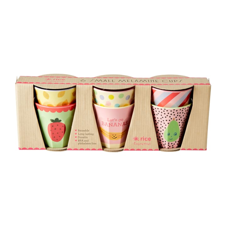 Tasse pour enfant Rice mélamine Lot de 6 - Happy fruits - RICE