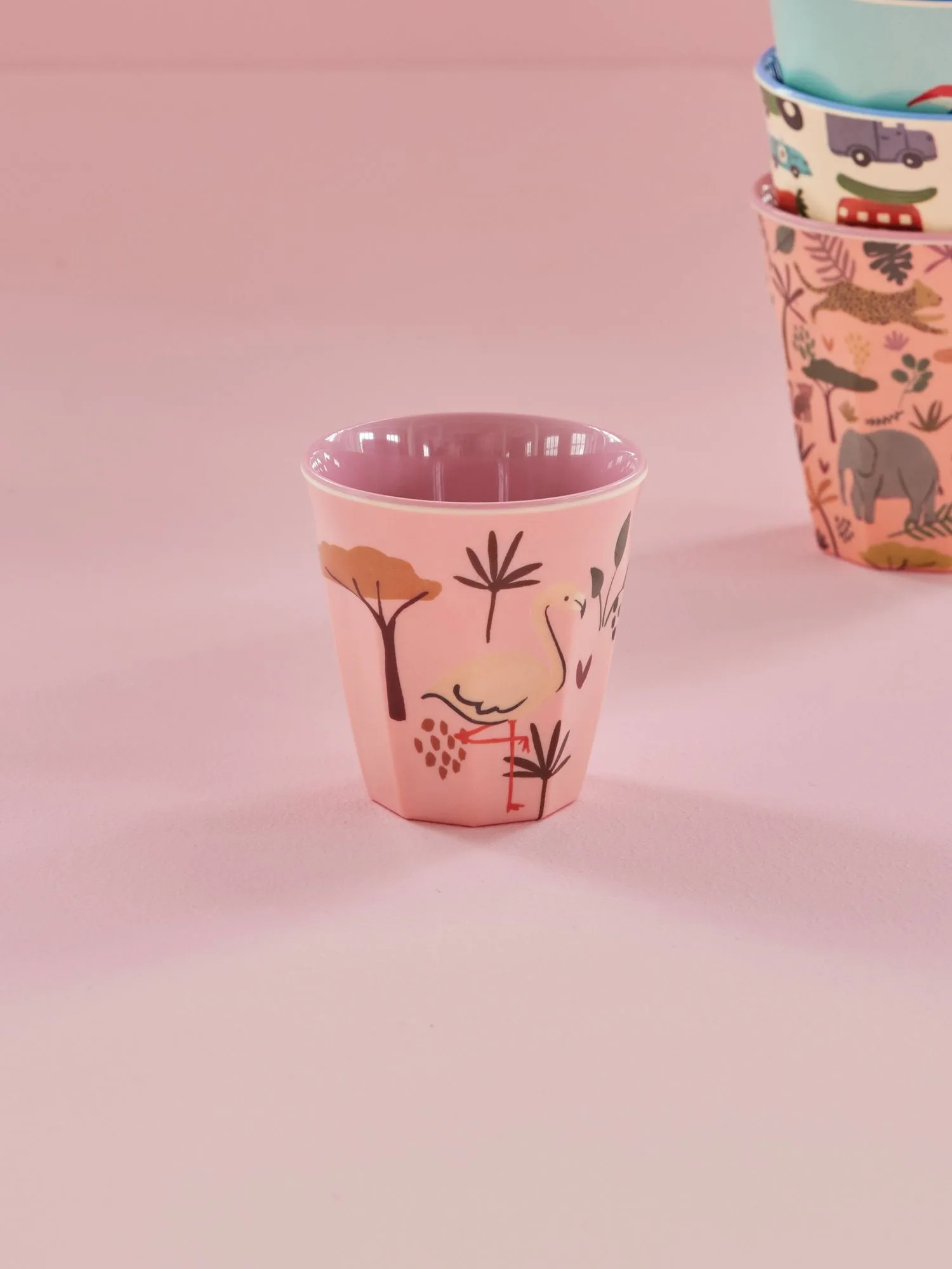 Tasse pour enfant Rice mélamine, Pink Jungle Animal RICE