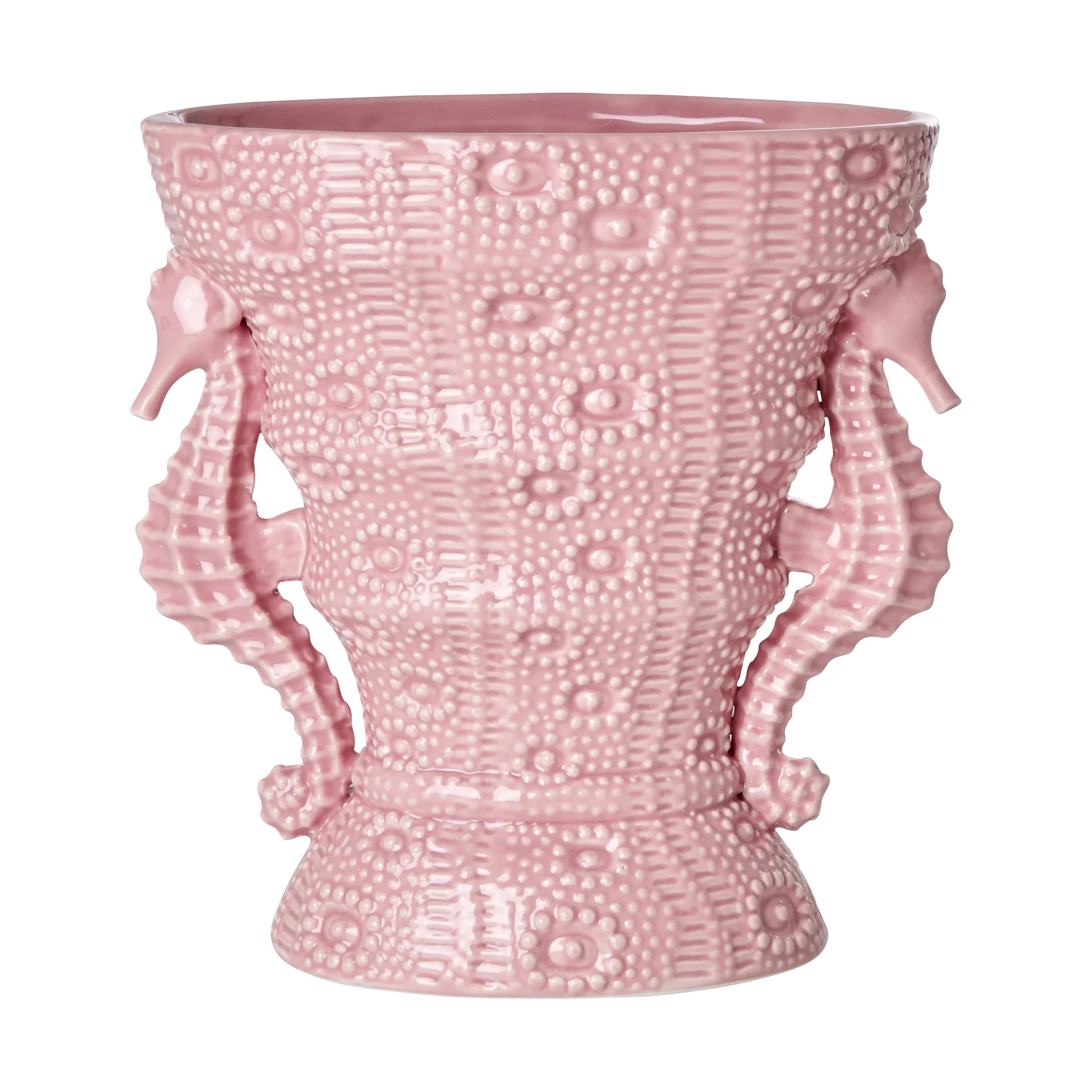 Vase Rice seahorse large 25 cm, Pink RICE
