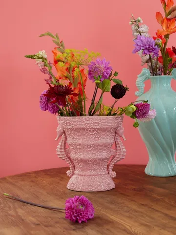 Vase Rice seahorse large 25 cm - Pink - RICE