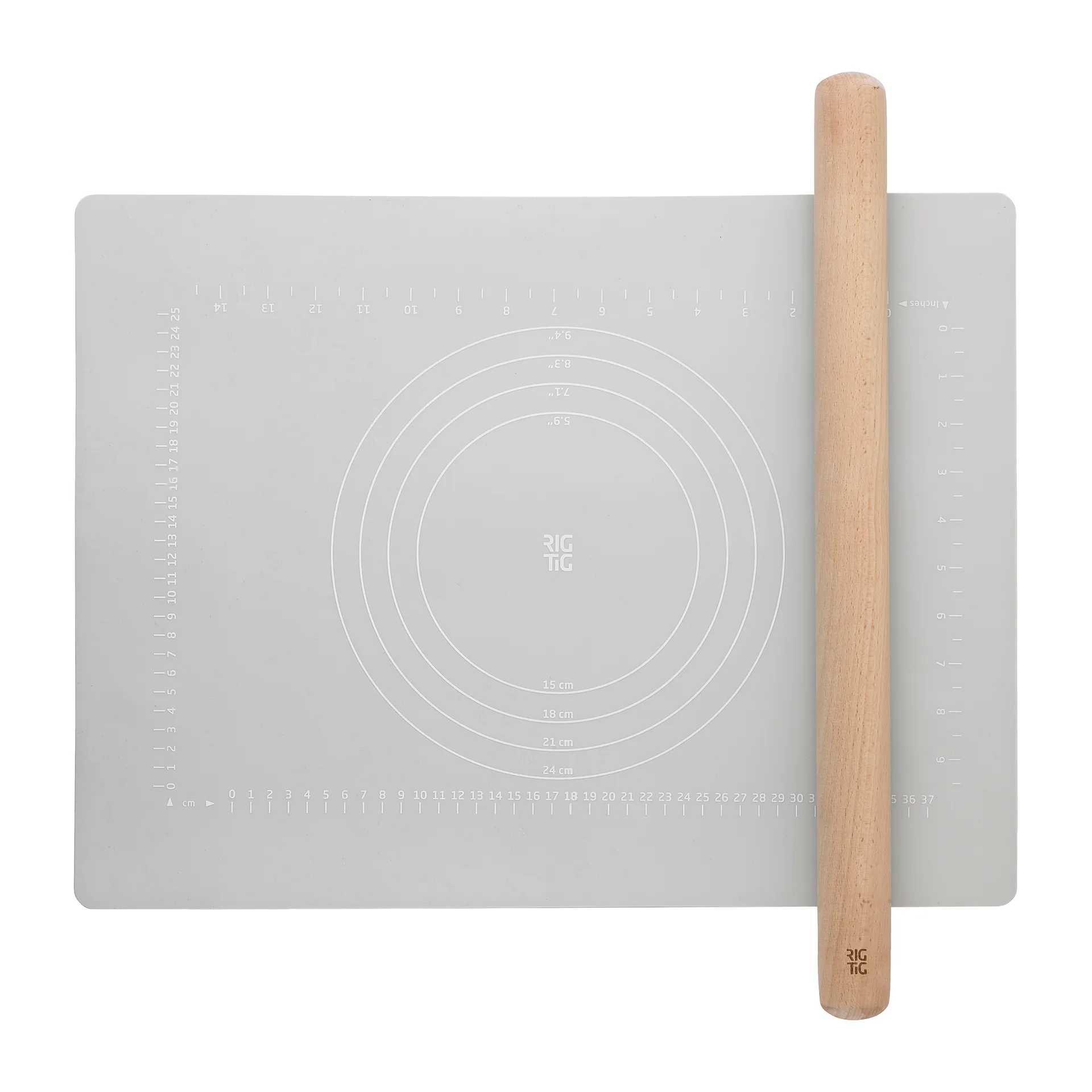 Rouleau à pâtisserie et tapis de cuisson BAKE-IT, Light grey RIG-TIG
