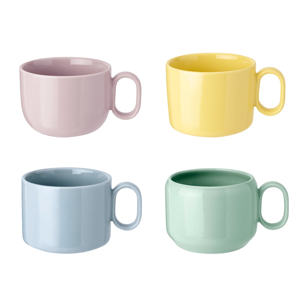 RIG-TIG Tasse MIX'N'MATCH 29 cl Lot de 4 Bleu-jaune-Rose-vert