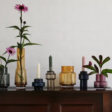 Glass candlestick no. 55 - Indigo blue - Ro Collection