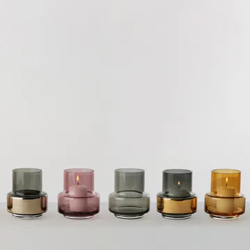 Porte-bougie fumé Hurricane No 25 - jaune - Ro Collection