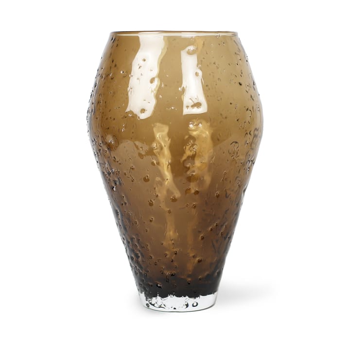 Vase en verre Crushed large - Sepia brown - Ro Collection