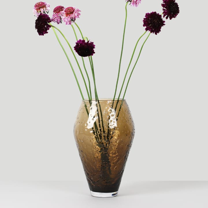 Vase en verre Crushed large - Sepia brown - Ro Collection