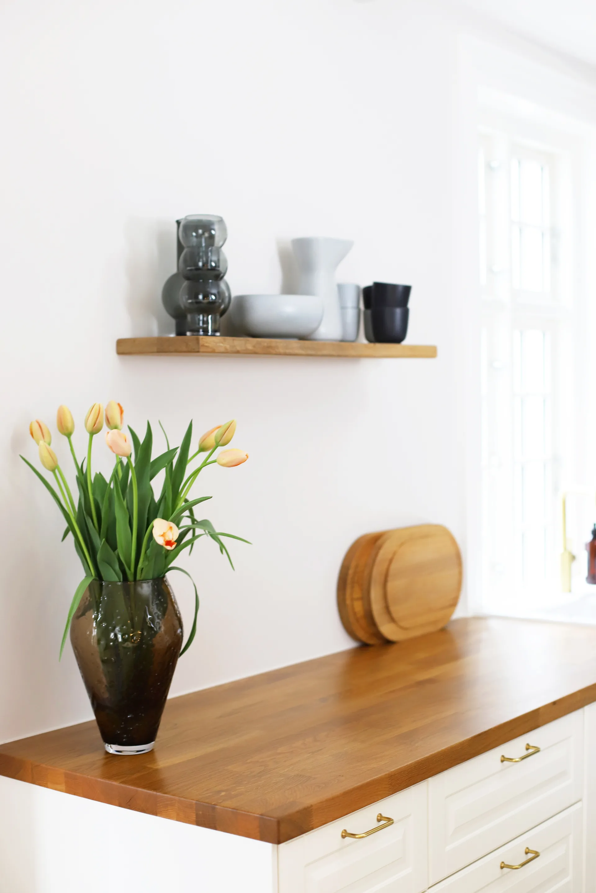 Vase en verre Crushed large, Sepia brown Ro Collection