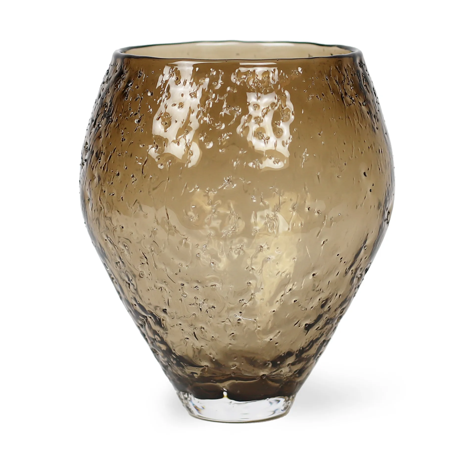 Vase en verre Crushed medium, Sepia brown Ro Collection
