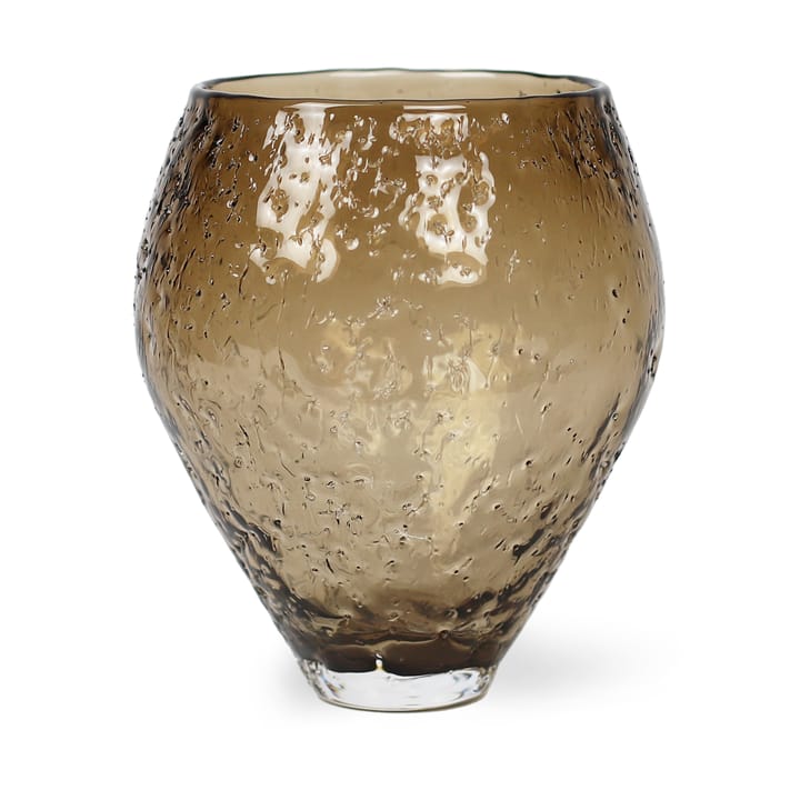 Vase en verre Crushed medium - Sepia brown - Ro Collection