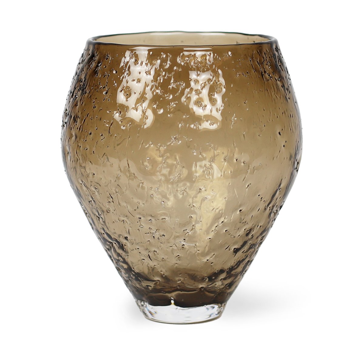 Ro Collection Vase en verre Crushed medium Sepia brown