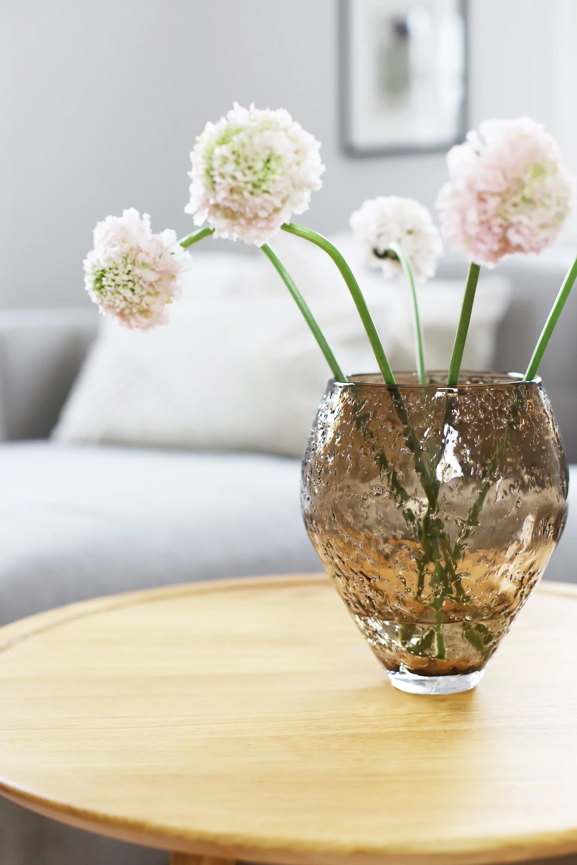 Vase en verre Crushed medium, Sepia brown Ro Collection