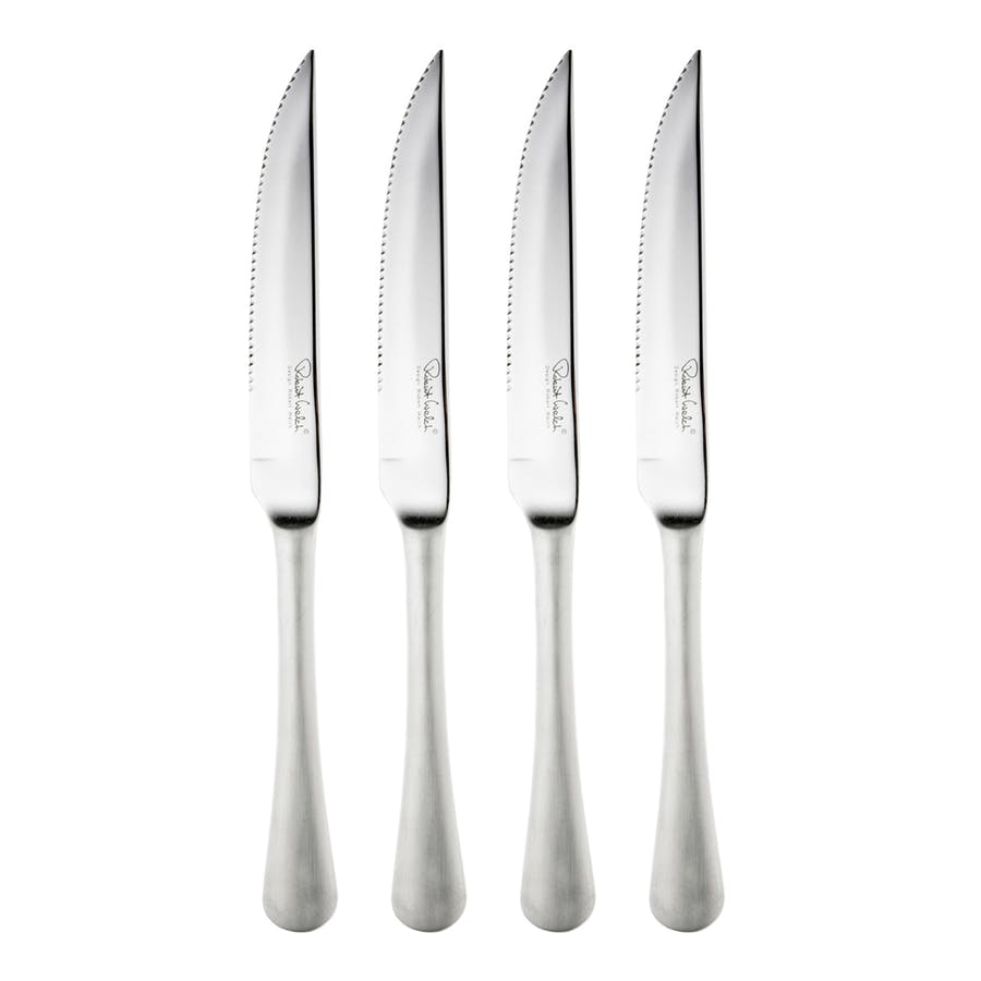 Robert Welch Couteau à steak effet mat Radford 4 pièces Acier inoxydable
