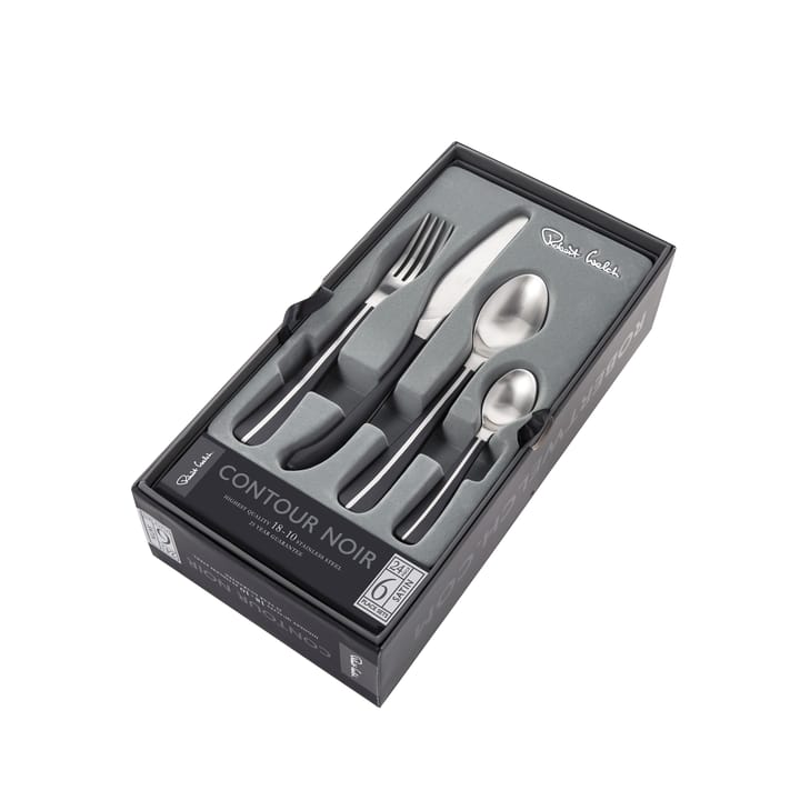 Couverts Contour 24 Pièces, Noir Robert Welch