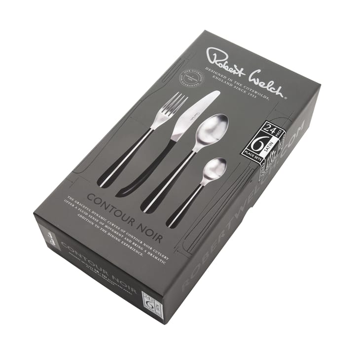 Couverts Contour 24 Pièces, Noir Robert Welch