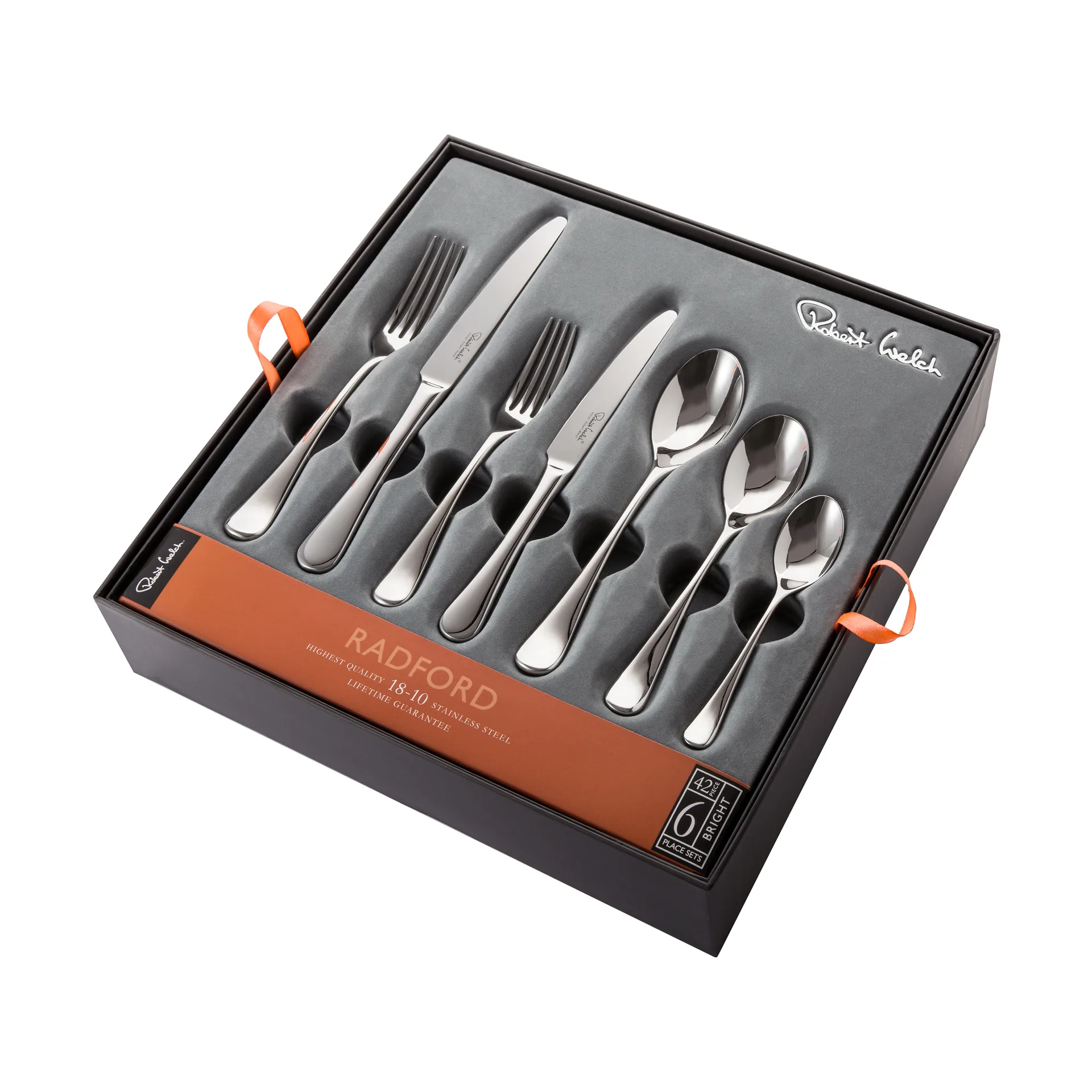 Couverts effet miroir Radford, 42 pièces Robert Welch