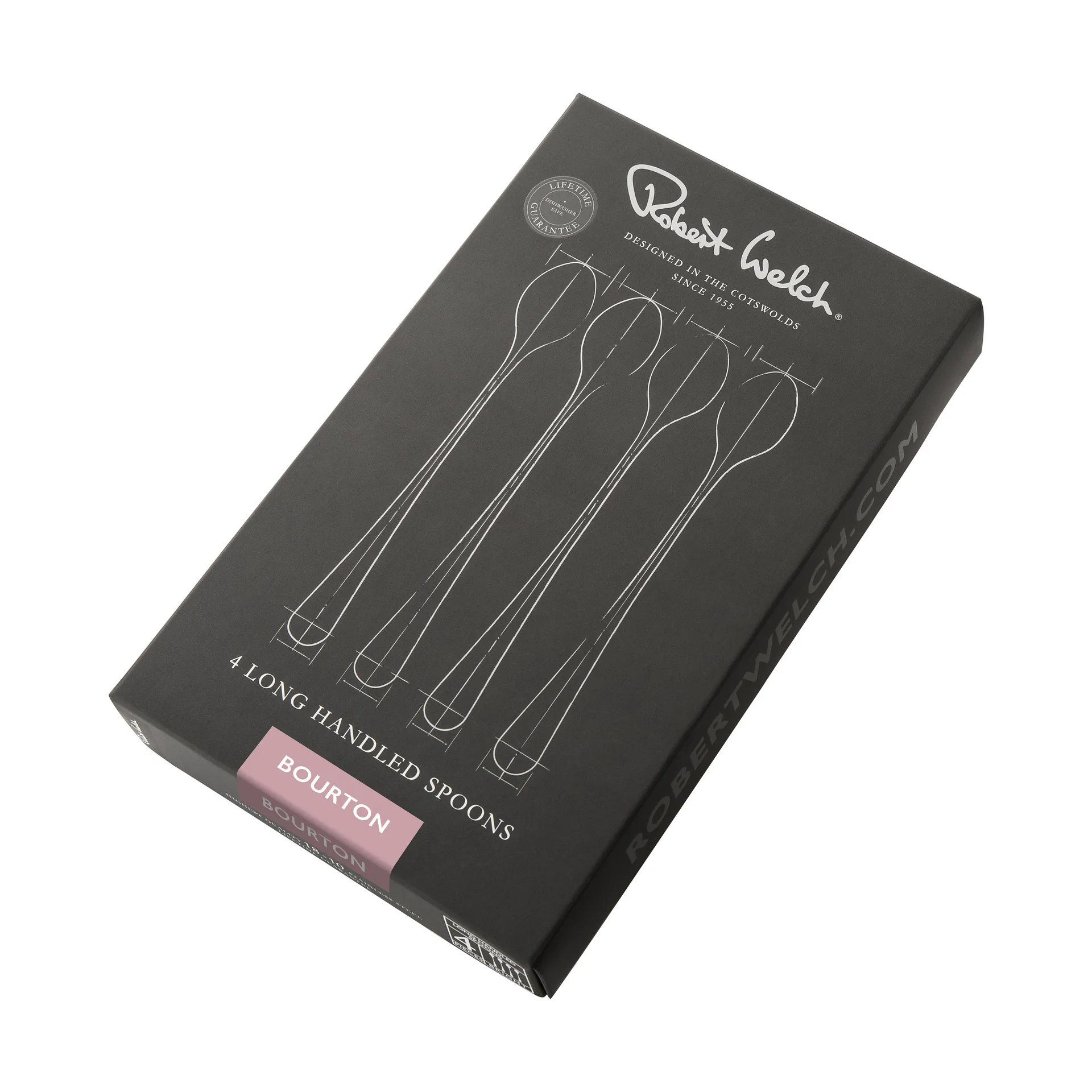 Cuillère à latte Bourton Bright 4 pièces, Acier inoxydable Robert Welch