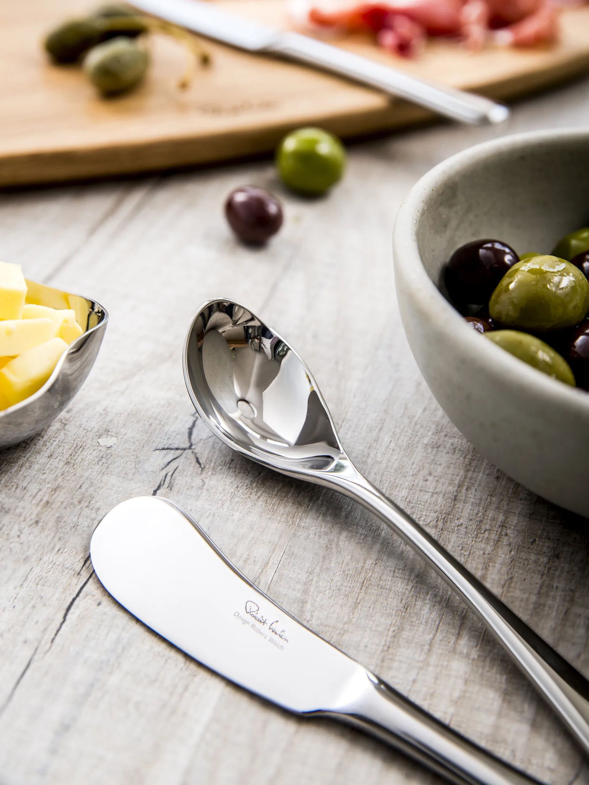 Cuillère à olive effet miroir Radford, Acier inoxydable Robert Welch